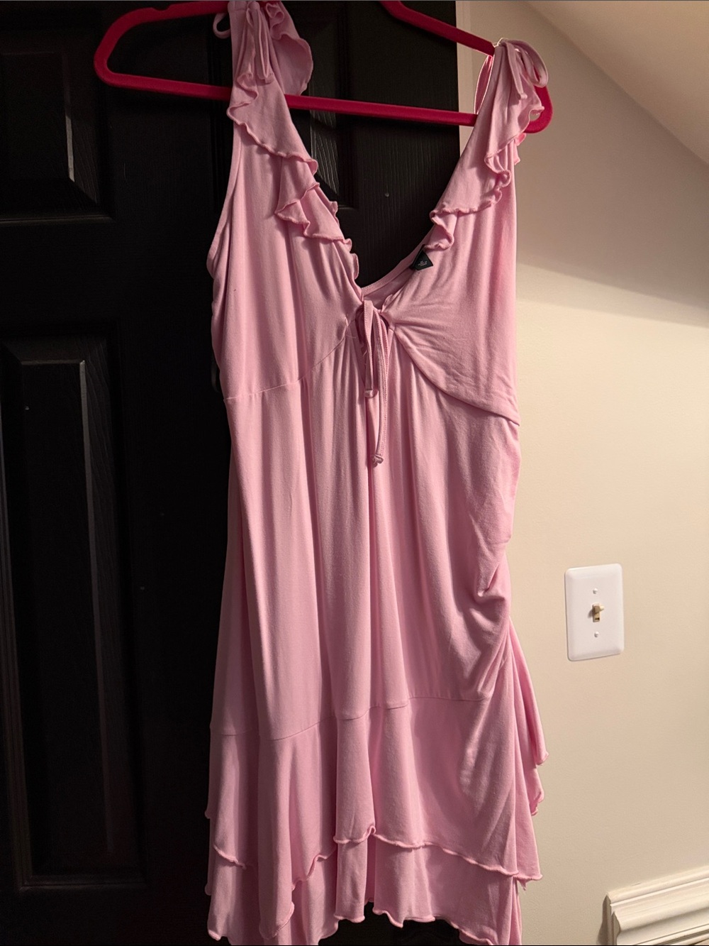 Women’s Pink Ruffle V-Neck Sleep Dress wild fable